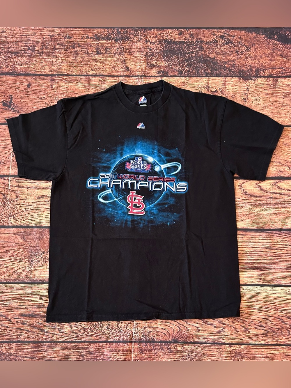 St. Louis Cardinals Majestic 2011 Championship T-Shirt - Black -  Real Vintage